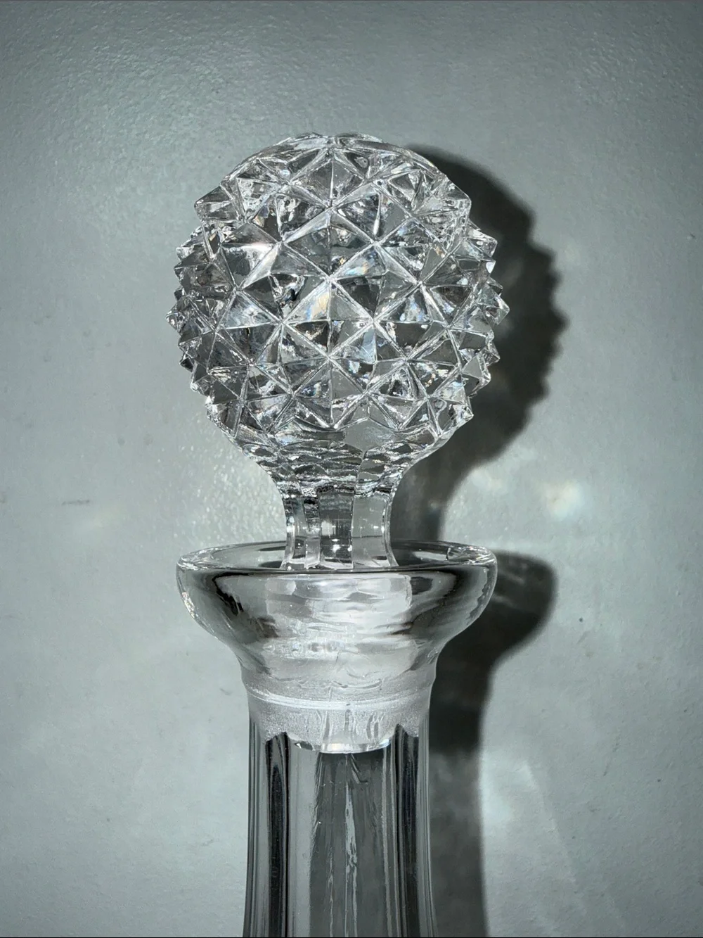 Antique Fine Quality Cut Crystal Lead Ships Decanter 1920s England